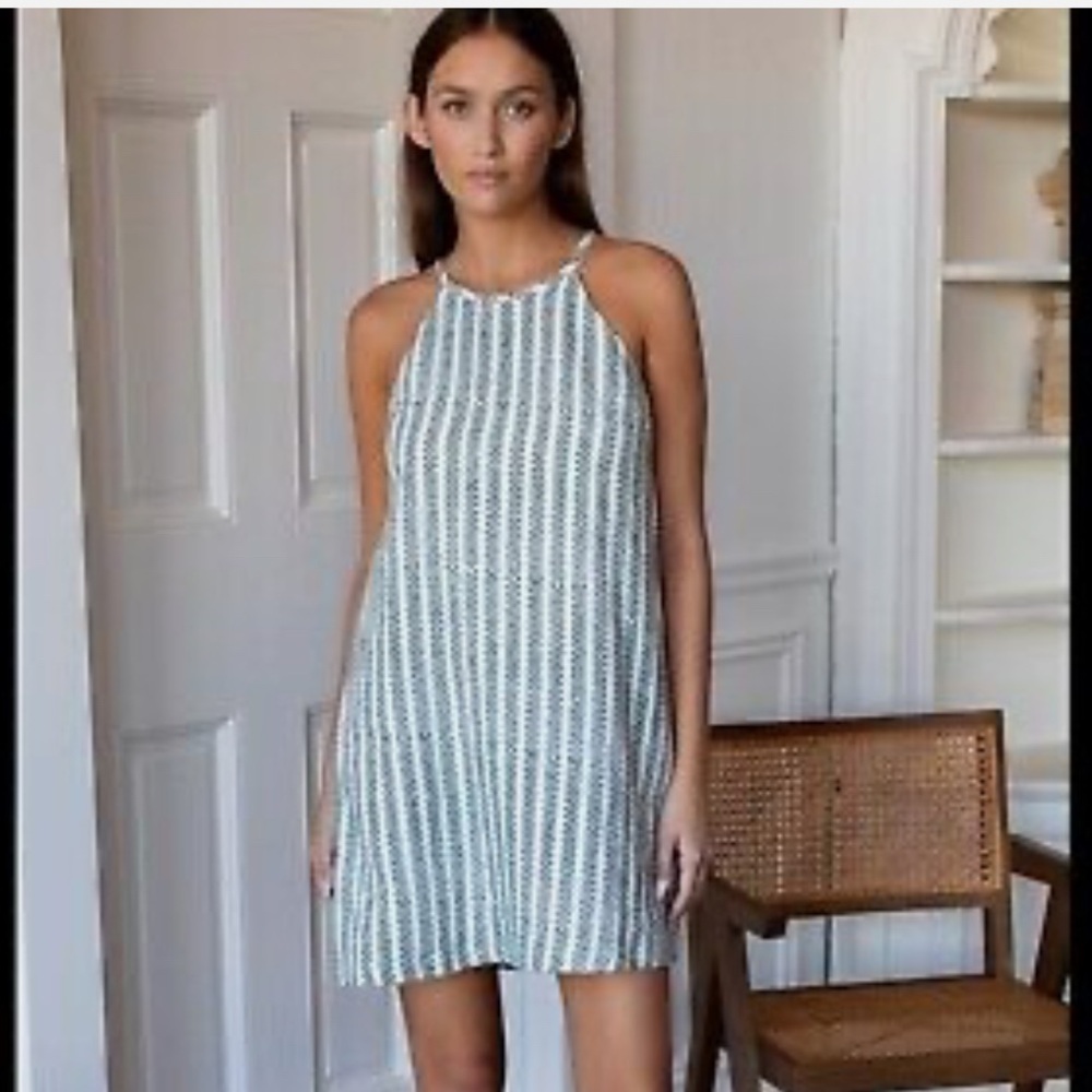 Emerson Fry Green and White Striped Mini Dress